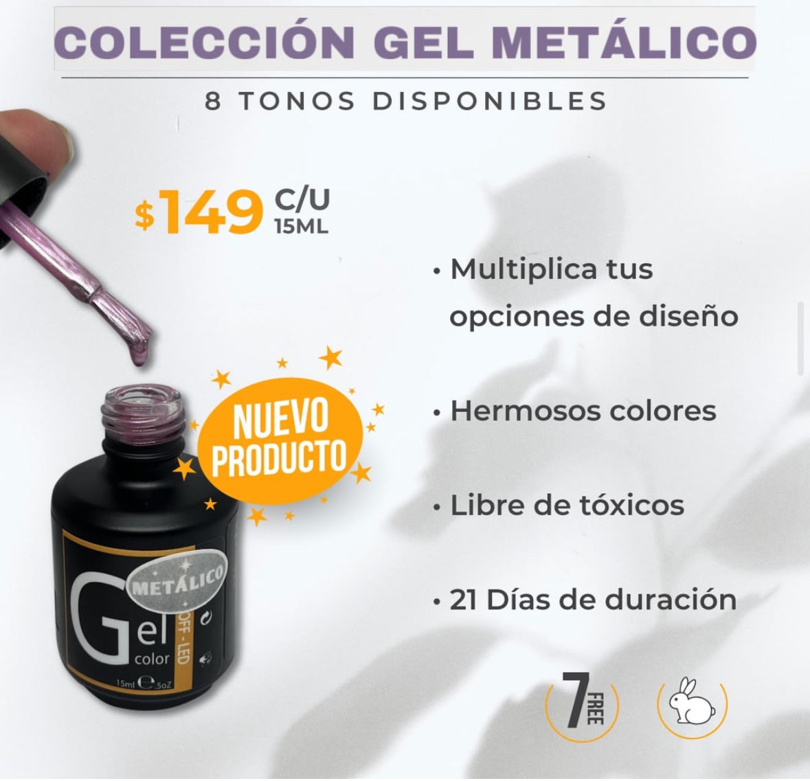 Esmalte metálico efecto Gel